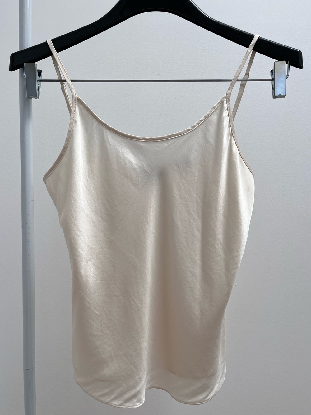 Cream stretch silk cami P petite camisole tank top timeless old money Talbots - Picture 3 of 9